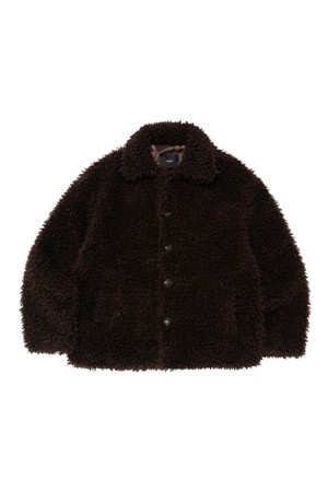 HIGH-NECK CITY FUR JACKET (BROWN)