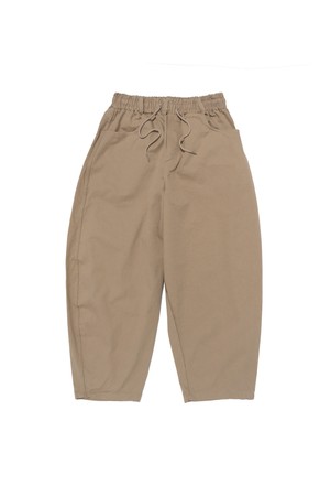 WASHED COTTON CURVED PANTS (BEIGE)