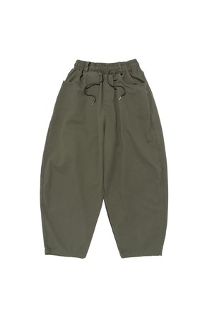 WASHED COTTON CURVED PANTS (KHAKI)