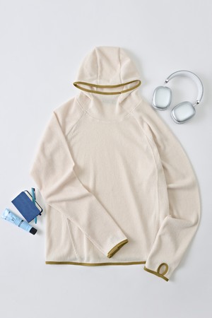 핑거 홀 플리스 후디 (아이보리)