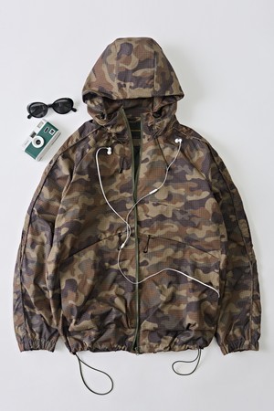 고프코어 카모 후드자켓 (카키)
