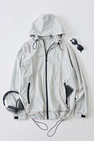 어센틱 후드 윈드브레이커 자켓 (그레이)