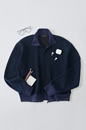 홈 크롭 집업 자켓 (네이비)