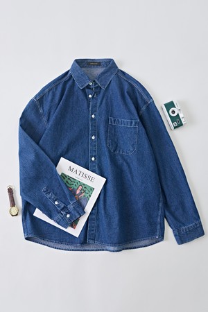 데님오버핏 셔츠 (중청)