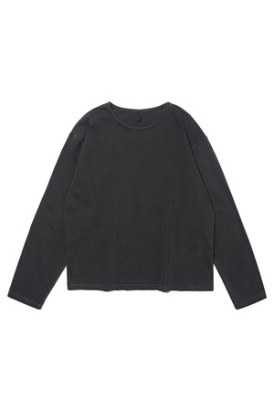 피그먼트 플레인 크롭 긴팔티 (차콜)