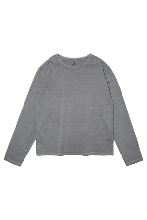 피그먼트 플레인 크롭 긴팔티 (그레이)