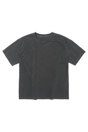 피그먼트 플레인 크롭 반팔티 (차콜)