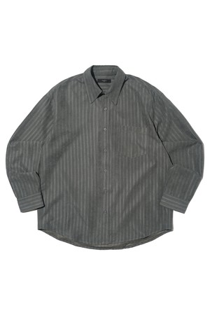 스트라이프 피치 스킨 긴팔 셔츠 (차콜)