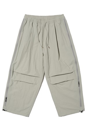 사이드 지퍼 나일론 벌룬 팬츠 (그레이)
