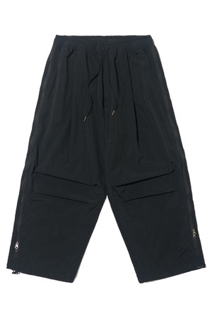사이드 지퍼 나일론 벌룬 팬츠 (블랙)