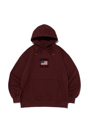 (BIGSIZE) AMERICAN NEWYORK HOOD T-SHIRT (WINE)