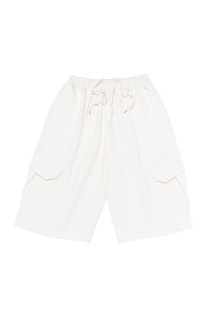 BIO CROP BERMUDA CARGO PANTS (WHITE)