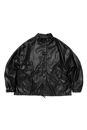 VEGAN LEATHER FIELD JACKET (BLACK)