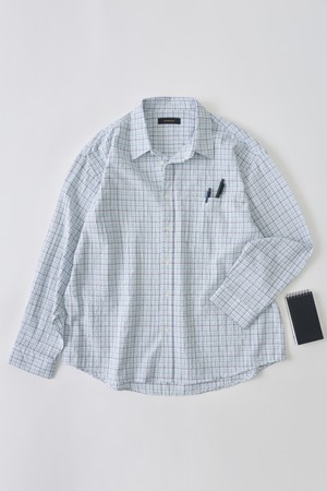 라이트 댄디 체크 셔츠 (화이트)