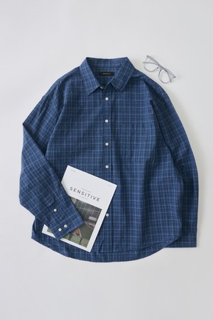 라이트 댄디 체크 셔츠 (네이비)