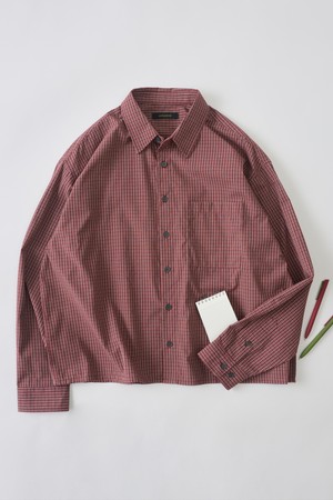 플래드 크롭 체크셔츠 (레드)