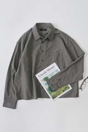 플래드 크롭 체크셔츠 (블랙)