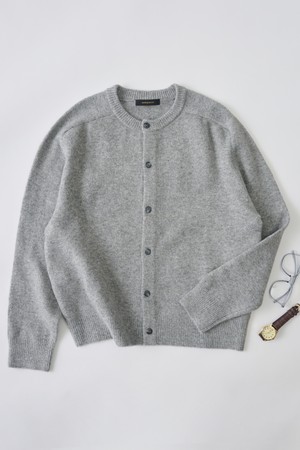 핸디 라운드 크롭핏 니트 가디건 (그레이)