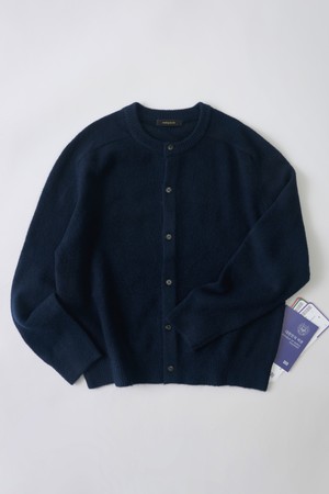 핸디 라운드 크롭핏 니트 가디건 (네이비)