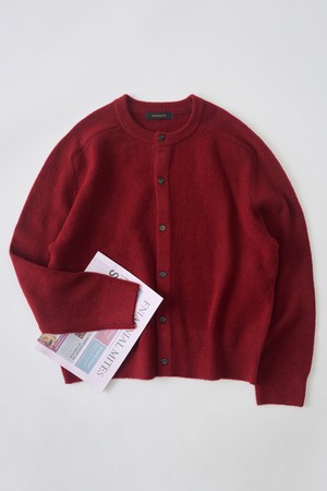 핸디 라운드 크롭핏 니트 가디건 (레드)