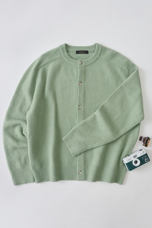 핸디 라운드 크롭핏 니트 가디건 (그린)