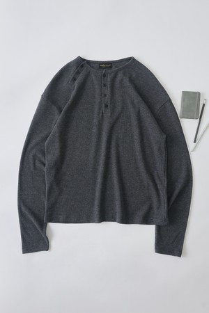 빈티지 모던 헨리넥 긴팔티 (차콜)