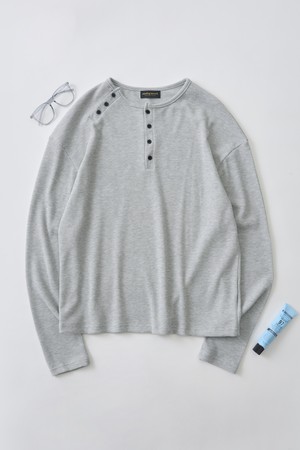 빈티지 모던 헨리넥 긴팔티 (그레이)