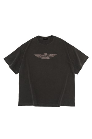 PIGMENT EAGLE OVERFIT HALF T-SHIRT (CHARCOAL)