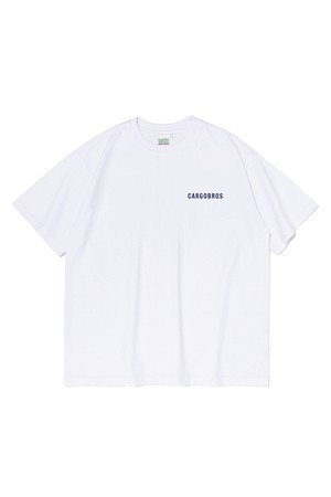 ESSENTIAL LOGO OVER SHORT SLEEVE T-SHIRT (WHITE/NAVY)
