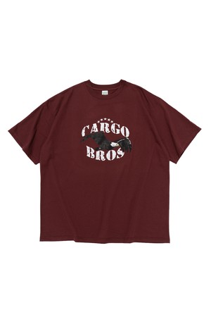 (BIGSIZE) AMERICAN VINTAGE EAGLE SHORT SLEEVE T-SHIRT (WINE)