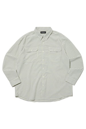 그런지 체크 포켓 셔츠 (네이비)