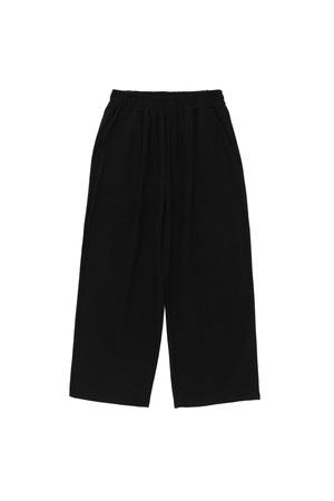LINEN PINTUCK WIDE PANTS (BLACK)