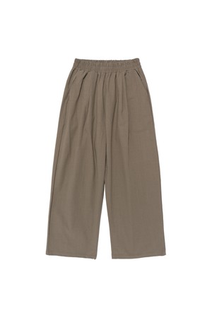 LINEN PINTUCK WIDE PANTS (KHAKI)