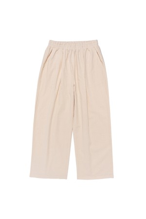 LINEN PINTUCK WIDE PANTS (BEIGE)