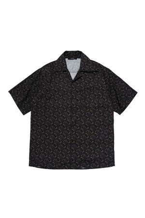 PAISLEY PATTERN SHORT SLEEVE SHIRT (BLACK)