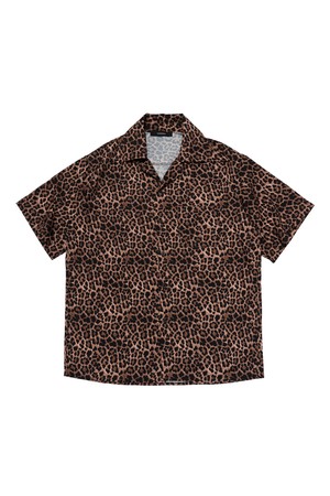 LEOPARD PATTERN SHORT SLEEVE SHIRT (BROWN)