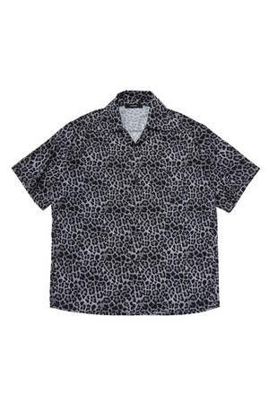 LEOPARD PATTERN SHORT SLEEVE SHIRT (GRAY)