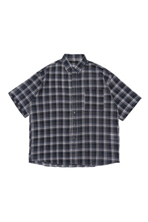 SEERSUCKER CHECK SHORT SLEEVE SHIRT (NAVY)