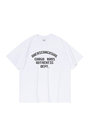 (BIG SIZE) AUTHENTIC LETTERING OVERFIT SHORT SLEEVE T-SHIRT (WHITE)