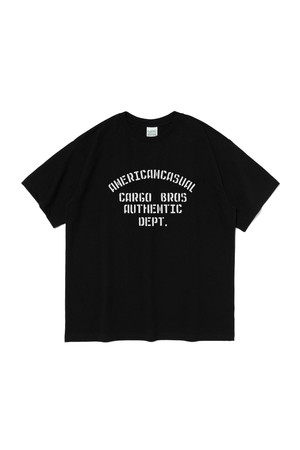 (BIG SIZE) AUTHENTIC LETTERING OVERFIT SHORT SLEEVE T-SHIRT (BLACK)