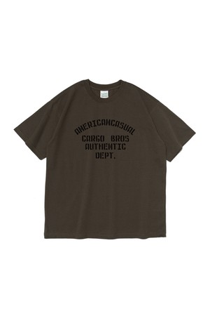 (BIG SIZE) AUTHENTIC LETTERING OVERFIT SHORT SLEEVE T-SHIRT (KHAKI)