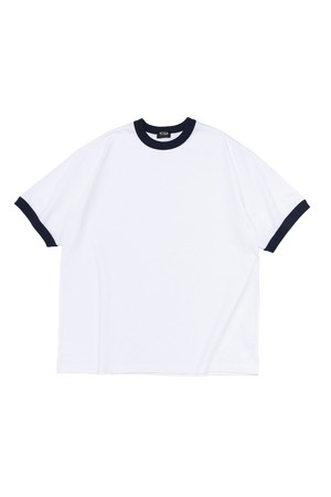 WASHED OVERSIZED RINGER T-SHIRT (WHITE)