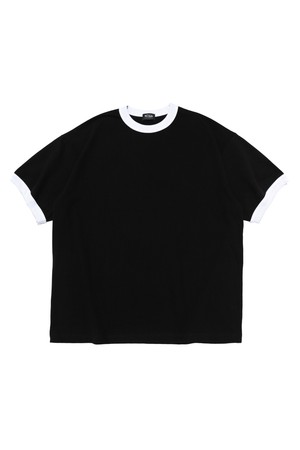 WASHED OVERSIZED RINGER T-SHIRT (BLACK)