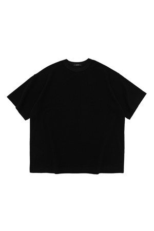 BINDING OVER BOX WAFFLE T-SHIRT (BLACK)