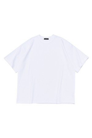 BINDING OVER BOX WAFFLE T-SHIRT (WHITE)