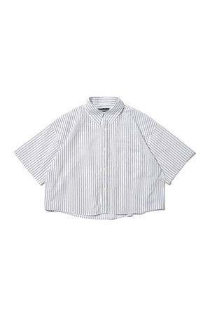 딥라인 스트라이프 크롭 셔츠 (화이트)