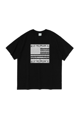 (BIG SIZE) AMERICAN PAISLEY STREET SHORT SLEEVE T-SHIRT (BLACK)