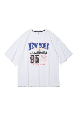 뉴욕시티 95 오버 반팔티 (화이트)