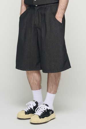 WASHED NON-FADE BERMUDA PANTS (BLACK)