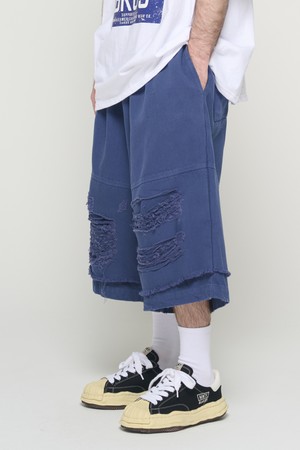 BERMUDA DESTROYED PANTS (BLUE)